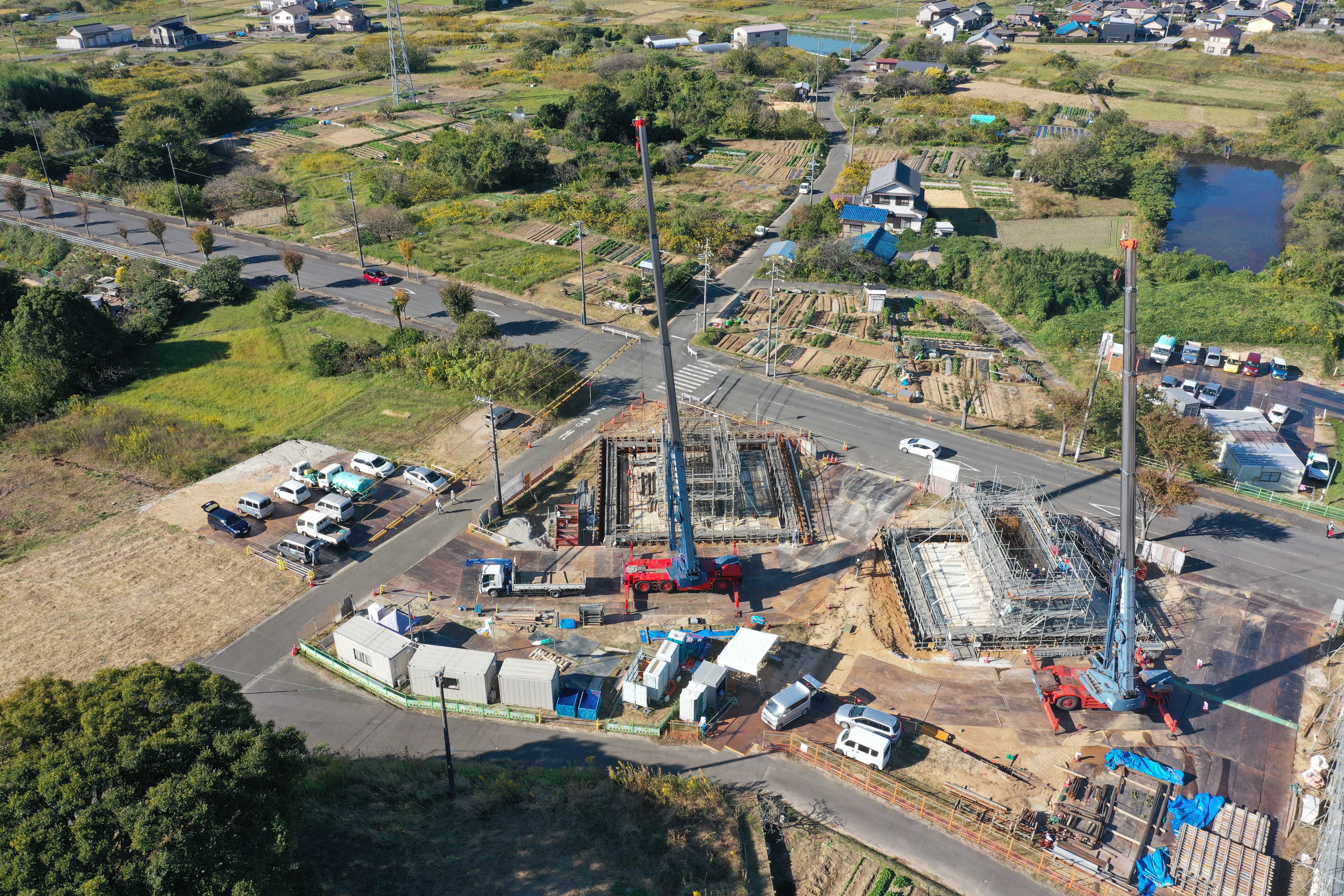 橋梁工事の現場写真